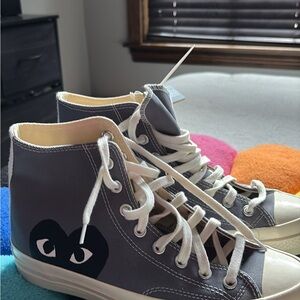 Comme des Garcons Gray High-Tops with Heart Motif